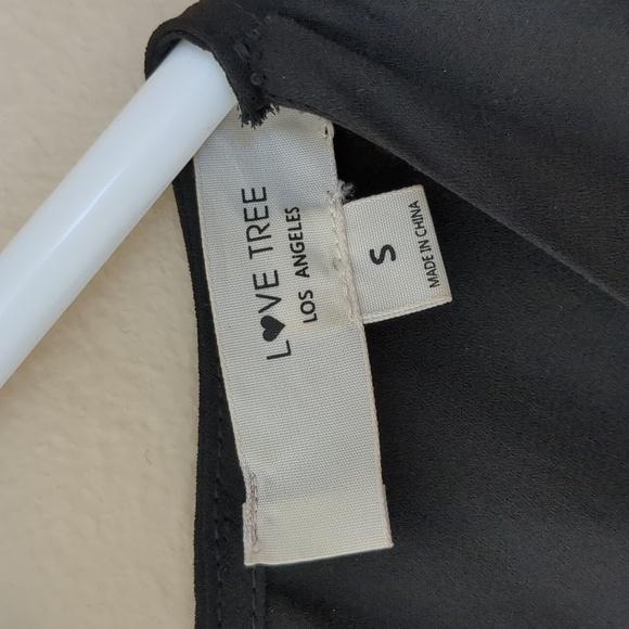 Small Love Tree Black Lace Up Detail Partially Lined Semisheer Jumpsuit - Picture 7 of 13